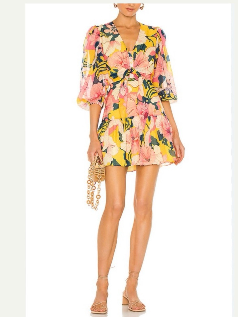 Alexis Zora Floral Mini Dress Size Medium - Picture 2 of 16